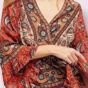 Free people red combo wrap top. Retail 79 . Worn 2x‎